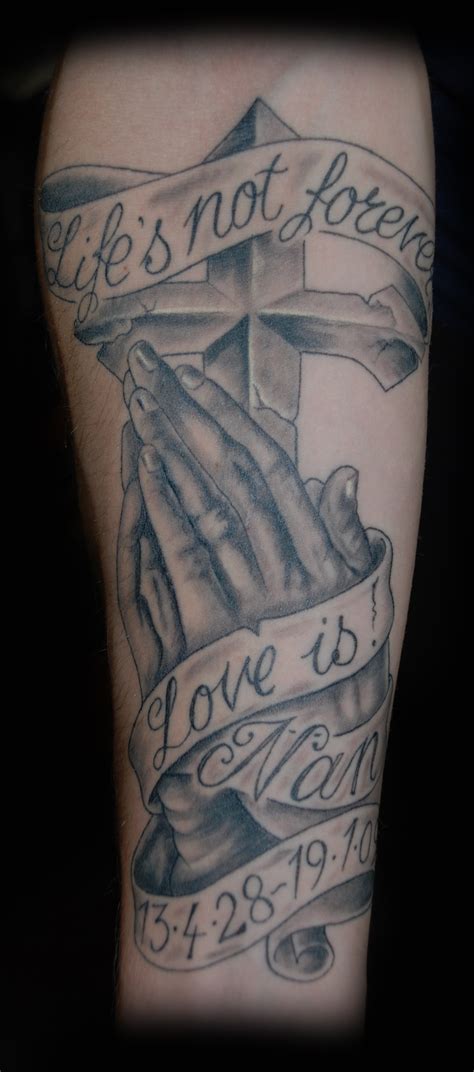 Cross Tattoos With Praying Hands And Rosary Images And Pictures Becuo