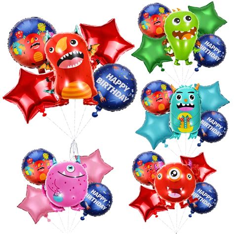 5pcsset Monster Balloons Globos Helium Balloon Toys Birthday Party