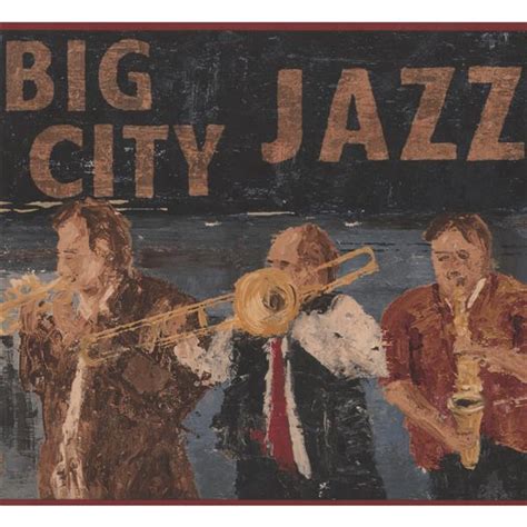 York Wallcoverings Vintage Big City Jazz Band Wallpaper Border Brown