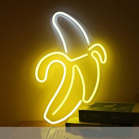 Banana Shaped Neon Signs Etsy
