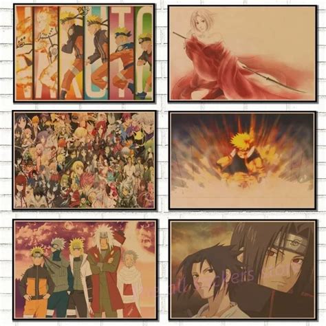Anime Uzumaki Naruto Poster Cartoon Naruto Kraft Paper Posters Bar Cafe
