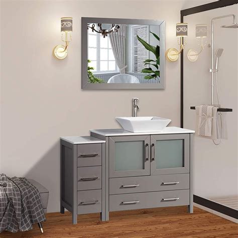 Vanity Art 48 Inches Single Sink Bathroom Vanity Compact Set 1 Shelf 5