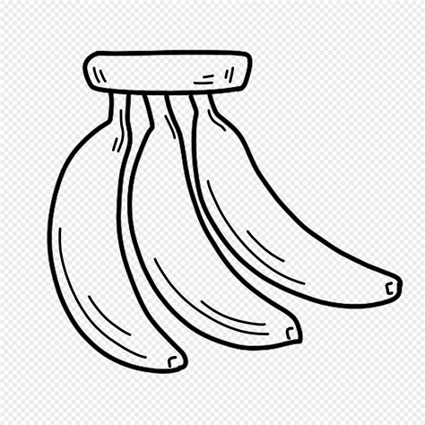 香蕉簡筆畫線稿png圖案素材免費下載，可愛卡通圖片，尺寸2000 × 2000px Lovepik