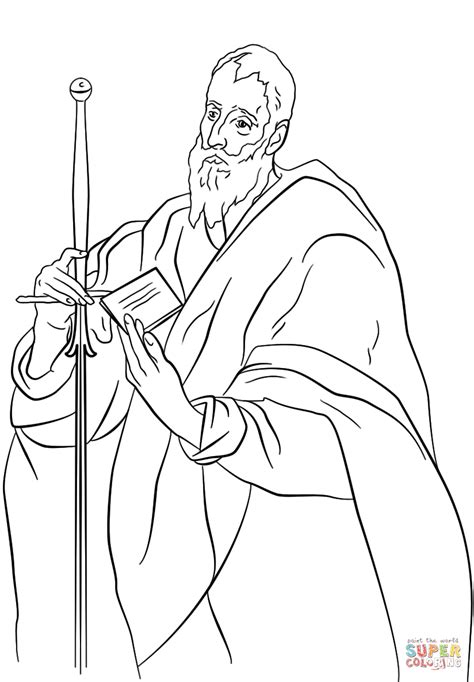 St. Paul by El Greco coloring page | Free Printable Coloring Pages