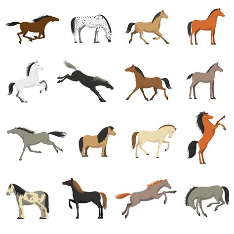 Best Horse Breeds Pictures Icons Set 484034 Vector Art At Vecteezy