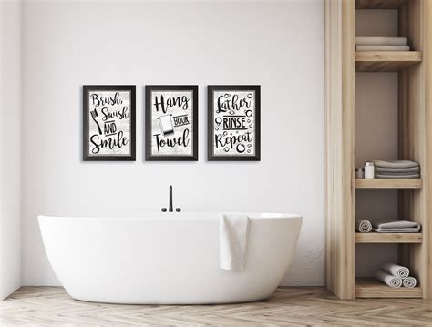 Check spelling or type a new query. Gango Home Decor Bathroom Rules Typography Wall Art; Three ...