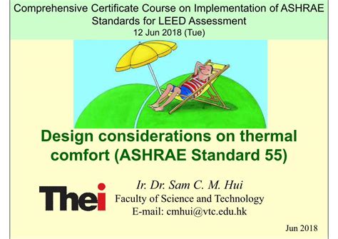 Pdf Design Considerations On Thermal Comfort Ashrae Standard Ibse Hk Cmhui Ashrae