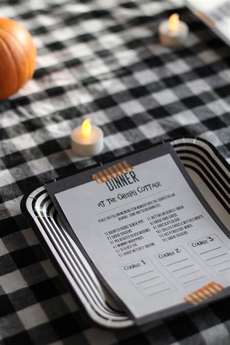 Each food has a mystery name and the guests to order what food they want for each. Halloween Mystery Dinner & Printables | SoFestive.com ...