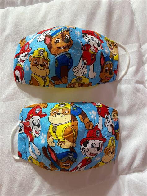 Paw Patrol Kids Face Mask With Sewn In Filter Etsy
