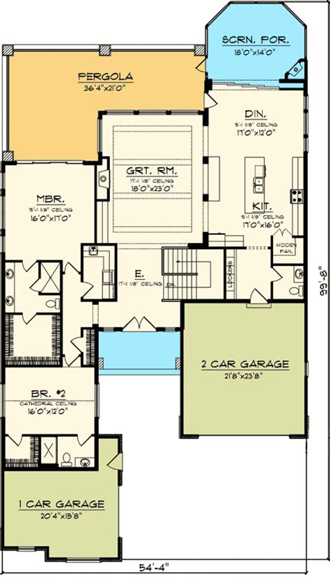 Two bedroom house plans are one of the most wanted variants among our building designs. 2 Bedroom Rustic Ranch Home Plan - 89826AH | 1st Floor ...