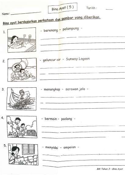 Lembaran Kerja Latihan Bahasa Melayu Tahun Bina Ayat Bina Ayat