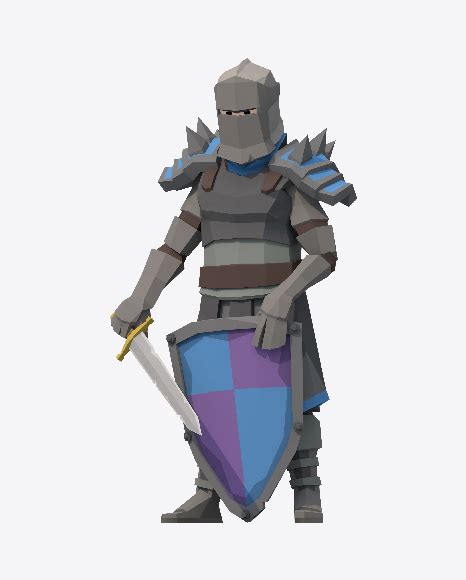 Download Low Poly Knight Transparent Png On Yellow Images