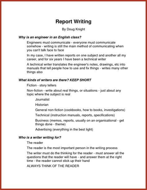Academic Report Writing Sample Writing Reports