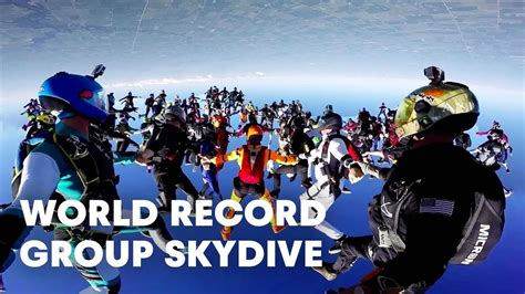 World Record Group Skydive With A 164 Person Formation Youtube