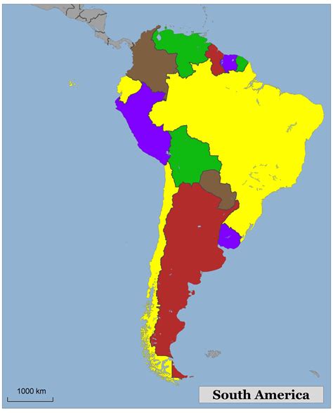 Map Of South America Without Names
