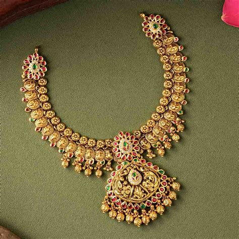 Buy Vaibhav Jewellers 22k Antique Necklace 123vg6261 Online From