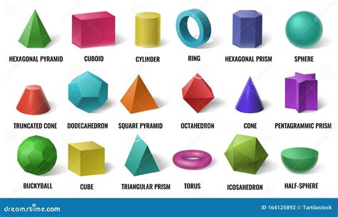 Formas Básicas De Color 3d Realistas Formas Geométricas De Color Sólido