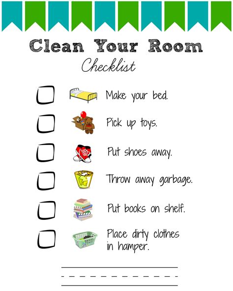 Room Cleaning Checklist For Kids Clean Room Checklist Cleaning Kids