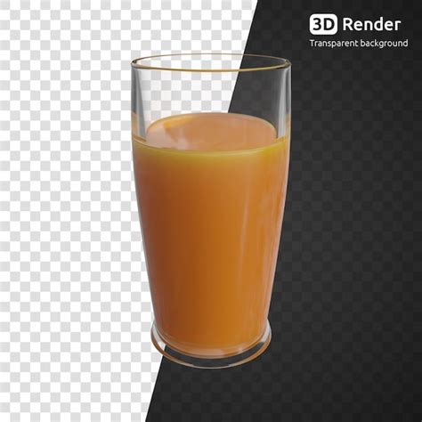 Premium Psd Glass Of Orange Juice Isolated