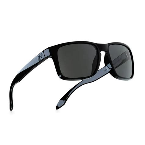 bnus polarized sunglasses for men women corning real glass lens with spring hinges shiny black