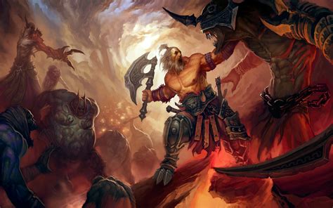 Video Games Monsters Diablo Weapons Fantasy Art Barbarian Axe