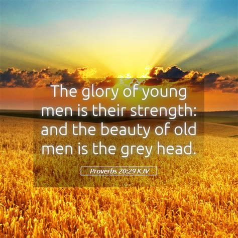 Proverbs 2029 Kjv The Glory Of Young Men Is Their Strength And The