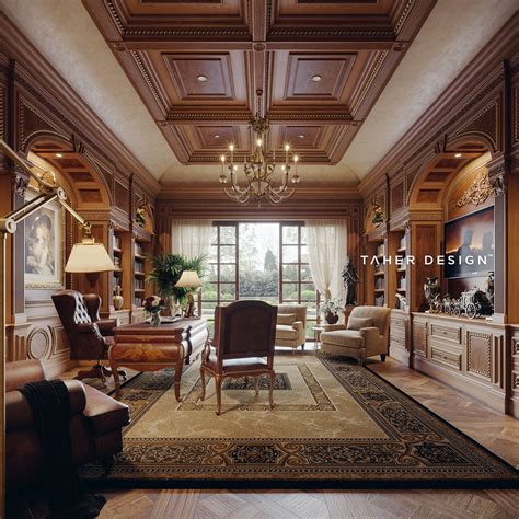 Home Office Design For Luxury Mansion Located In Dubai Uae ©2017