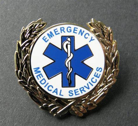 Emergency Medical Services Ems Paramedic Lapel Pin Wreath Badge 1 Inch