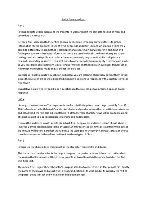 Script for my podcast
