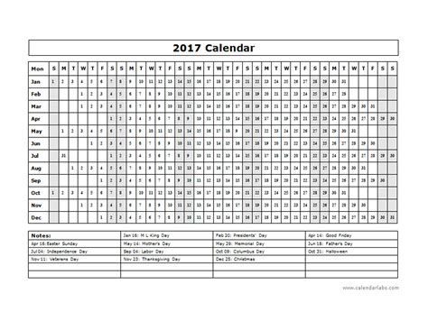 Free Printable Year At A Glance Calendar Calendar Templates