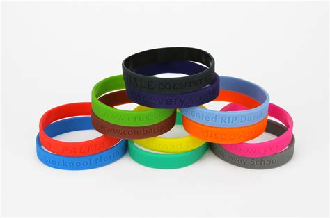 Debossed Silicone Wristbands 100 Silicone Rubber