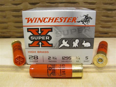 Round Case Gauge Inch Ounce Number Shot Winchester Super X High Brass Ammo