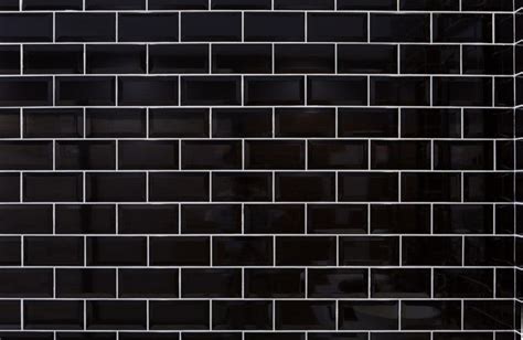 Black Glossy Subway Tiles Brick Texture Tiles Texture