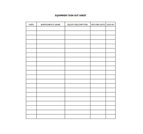 Key Sign Out Sheet Amulette