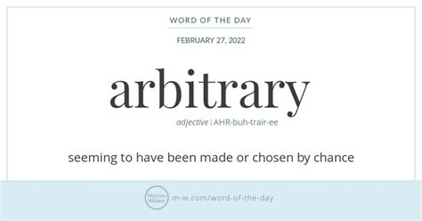 Word Of The Day Arbitrary