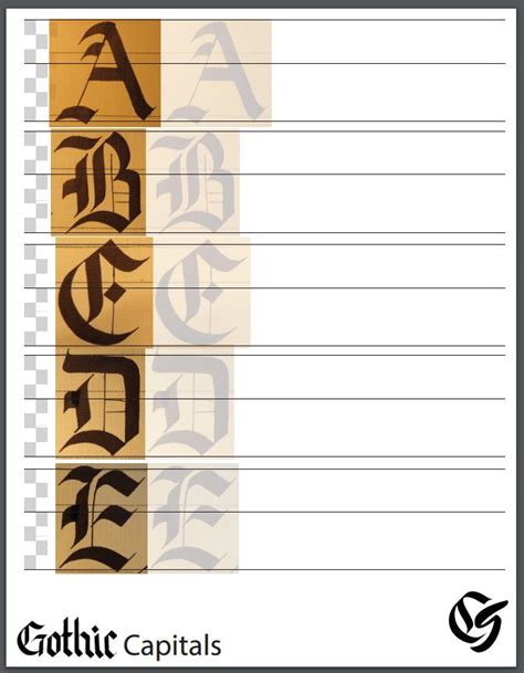 I've been dreamily staring at different artists' work and i wondered how i could get there. Gothic Capital Practice Sheet | Calligraphy practice sheets free, Calligraphy worksheets free ...
