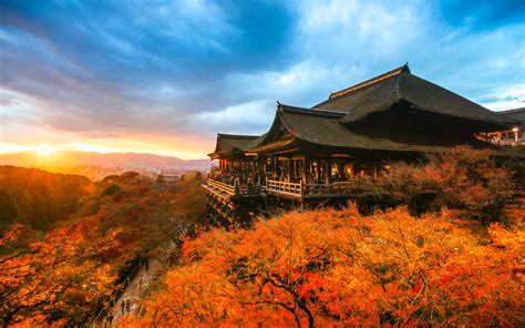 Recherche image windows 10, creator update, 4k, bleu. Télécharger fonds d'écran Temple Kiyomizudera, 4k, japonais repères, automne, coucher de soleil ...