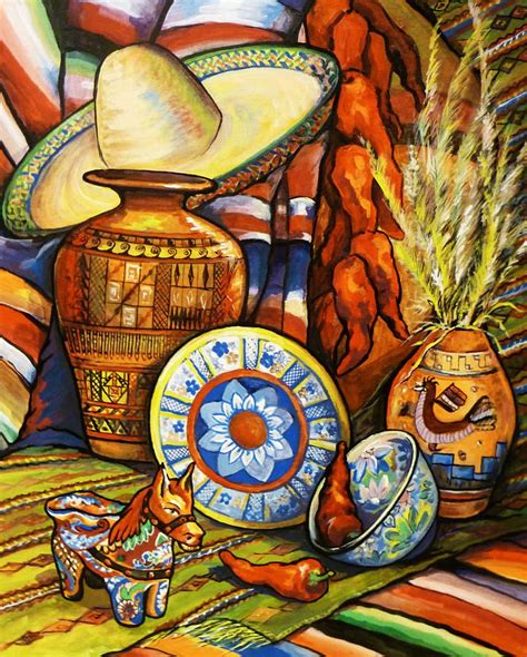 Mexican Canvas Wall Art Mexican Souvenir Painting Mexican Art