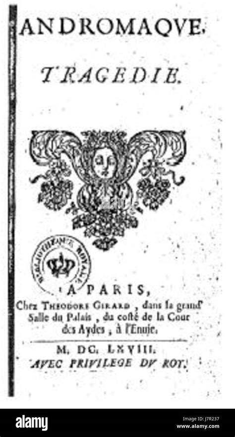 Andromaque 1668 title page Stock Photo - Alamy