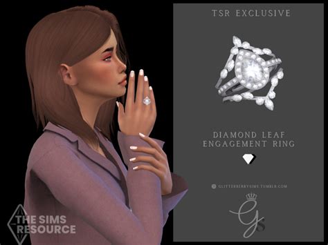 The Sims Resource Diamond Leaf Engagement Ring