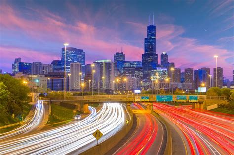 243 Chicago City Highway Night Stock Photos Free And Royalty Free Stock