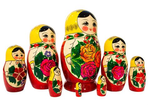 9 piece traditional russian nesting doll
