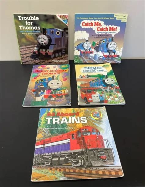 Lot Of 5 Vintage Kids Train Paperback Books Thomas The Train Trank