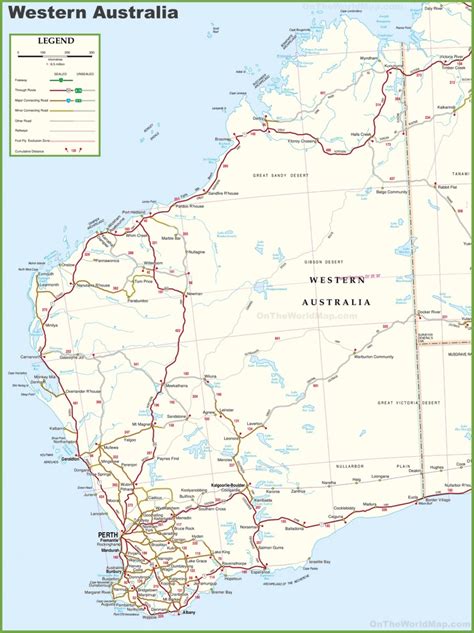 Large Detailed Map Of Western Australia With Cities And Towns