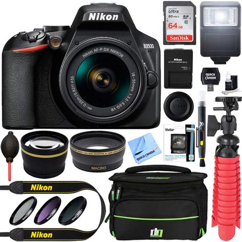 Nikon europe bv processes your personal data in accordance with the nikon privacy notice. Nikon D3500 24.2MP DSLR Camera with NIKKOR 18-55mm f/3.5-5.6G VR Lens, Deco Gear Camera Bag ...
