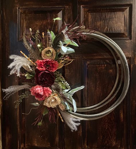 Custom Floral Rope Wreath Lariat Wreath Lasso Wreath Etsy