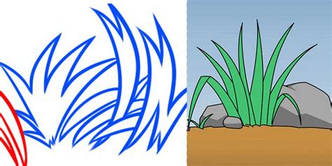 How To Draw Easy Grass Design Talk