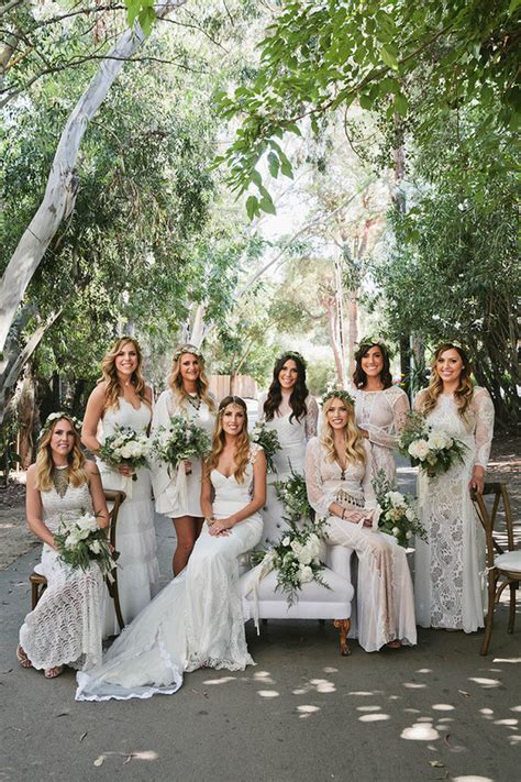 We love the idea of mix and matching dresses in different shades of blush or atmospheric blue and fog, giving each of your bridesmaids a unique look. Bohemian Malibu wedding: Cora + David | 100 Layer Cake ...
