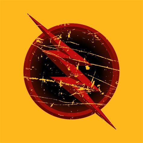 The Flash Logo Is Shown On An Orange And Yellow Background With Grungy