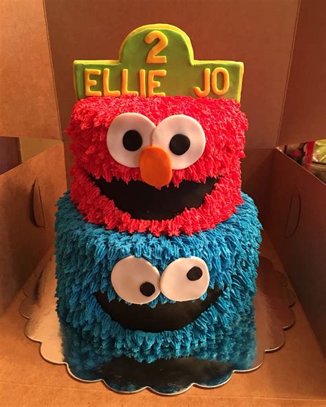 Sesame Street Elmo And Cookie Monster Birthday Cake Elmo And Cookie